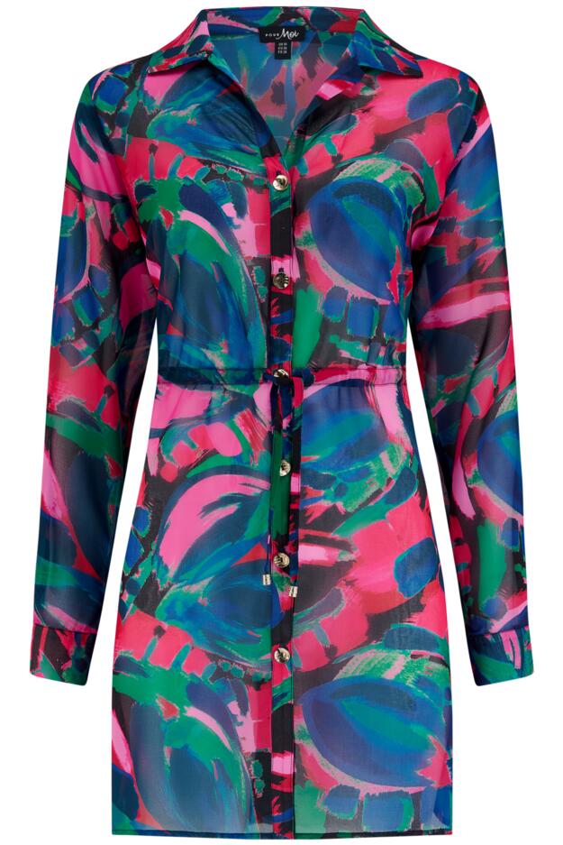 Chiffon Button Through Beach Shirt