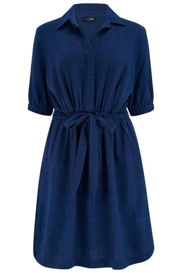 Blair Half Placket Channel Waist Shirt Dress