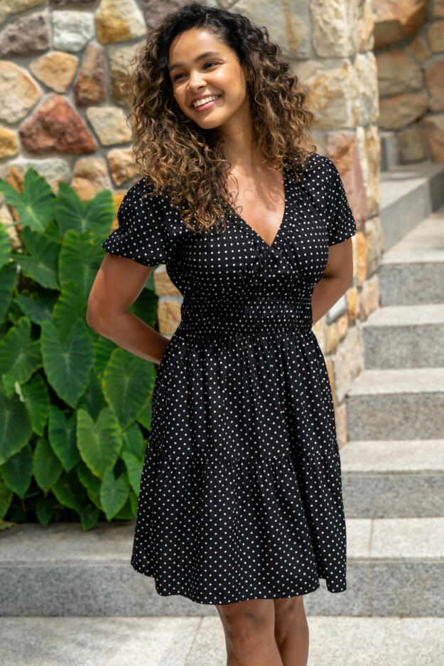 Danielle Elasticated Chanel Tiered Short Dress