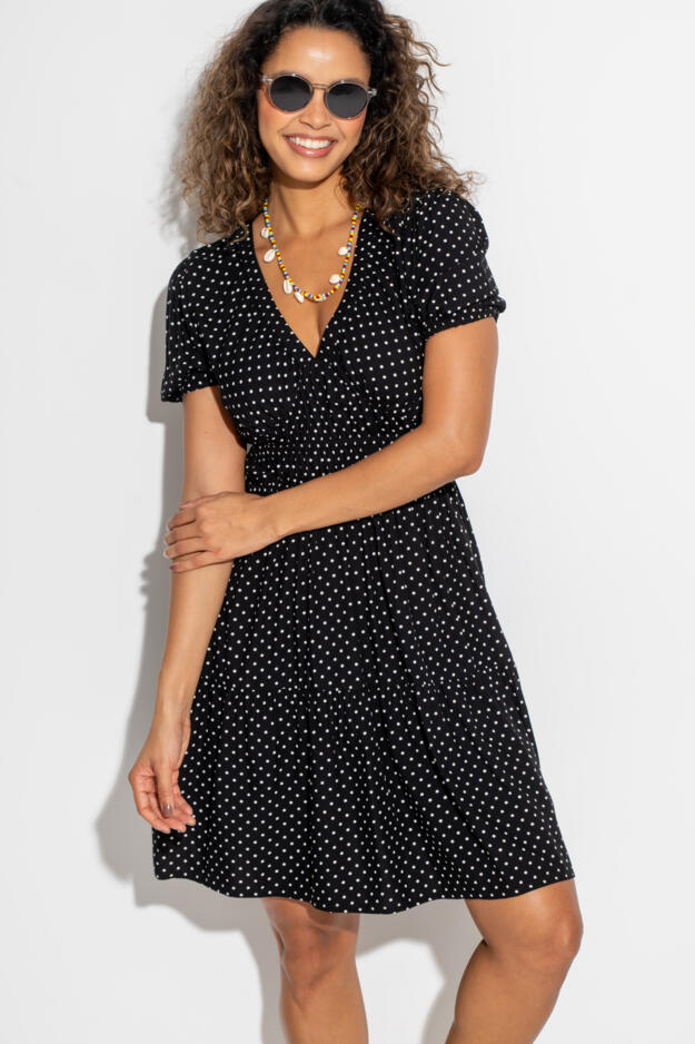 Danielle Elasticated Chanel Tiered Short Dress