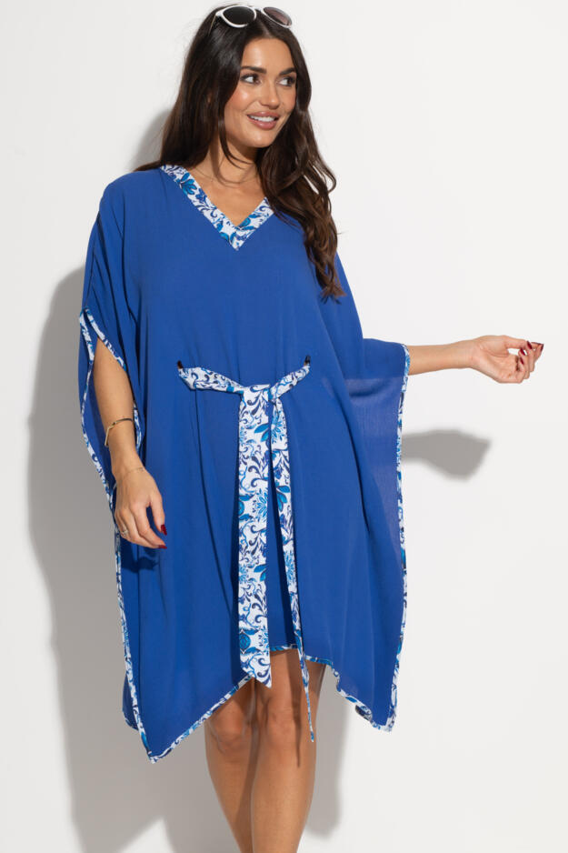 Printed Belt Crinkle Kaftan