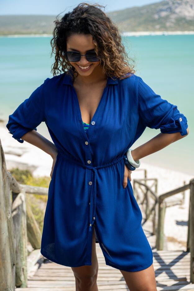 Crinkle Long Sleeve Beach Shirt