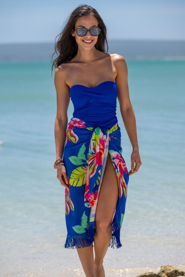 Fringe Trim Crinkle Multiway Sarong