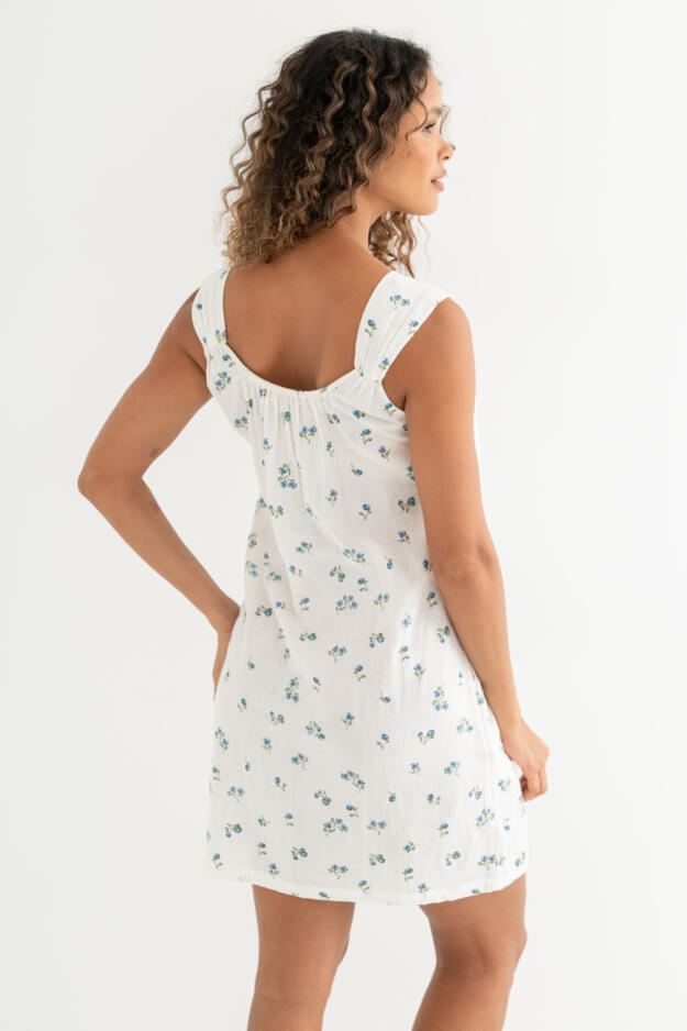 Woven Double Cloth Square Neck Chemise