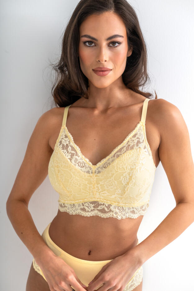 Love To Lounge Lace and Modal Rib Lightly Padded Non-Wired Bra B-G