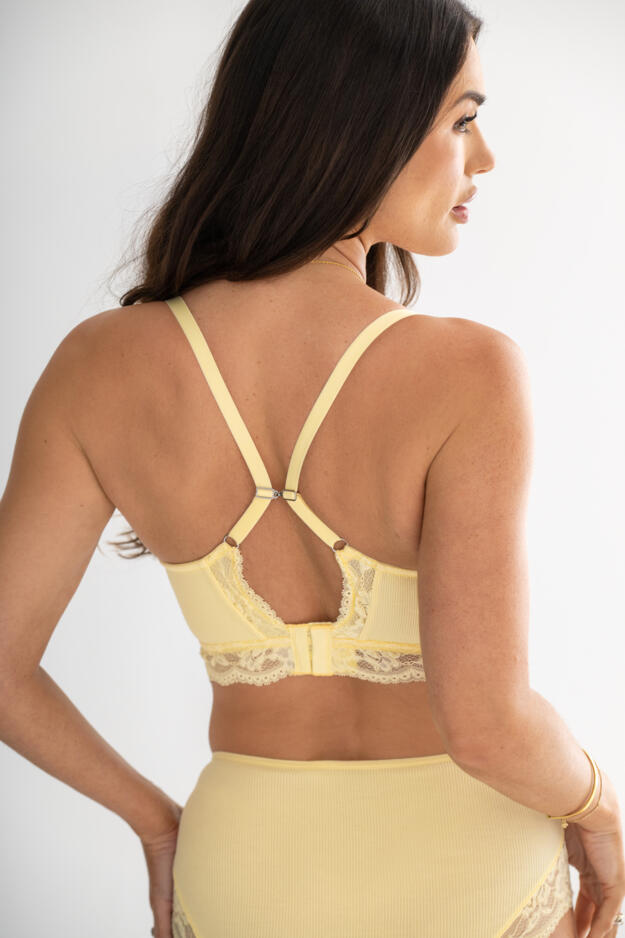 Love To Lounge Lace and Modal Rib Lightly Padded Non-Wired Bra B-G
