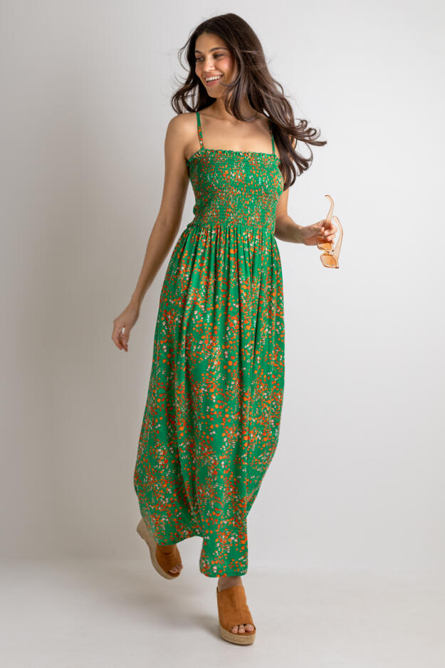 Emma Strapless Shirred Bodice Maxi Beach Dress