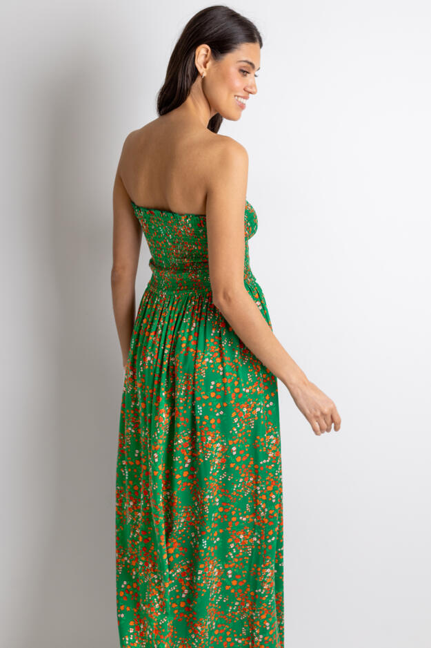 Emma Strapless Shirred Bodice Maxi Beach Dress