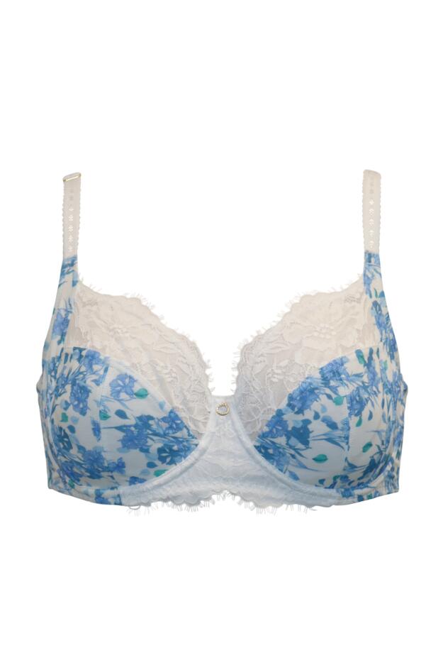 Bliss Printed Mesh Non-Padded Side Support Bra D-J