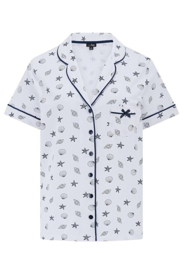 Cotton Jersey Printed Revere Collar Short Pyjama Set