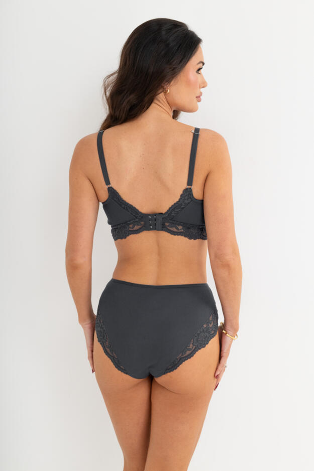 Love To Lounge Lace and Modal Rib Non-Wired Bra B-G