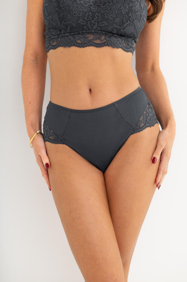 Love To Lounge Lace and Modal Rib Midi Brief