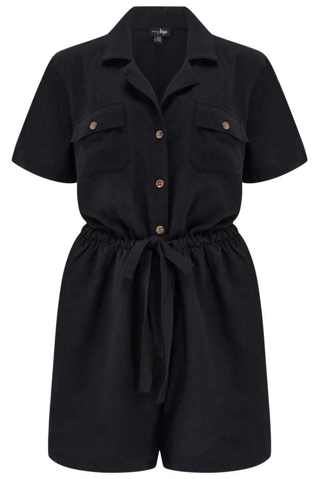 Paige Textured Woven Utility Playsuit
