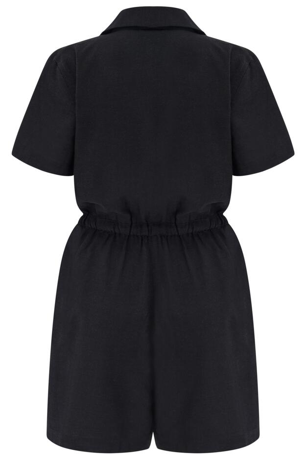 Paige Textured Woven Utility Playsuit