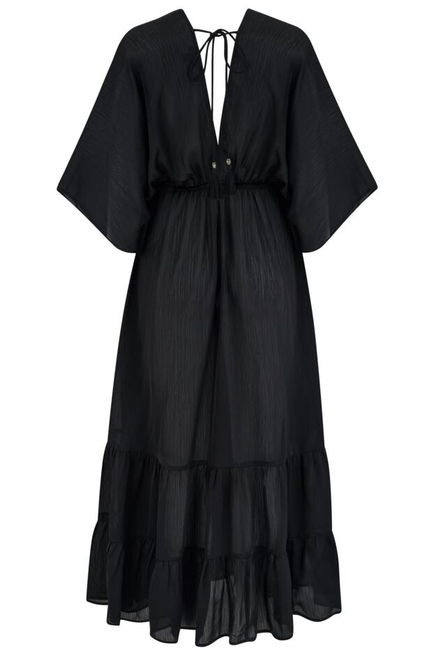 Tassel Trim Tiered Maxi Kaftan