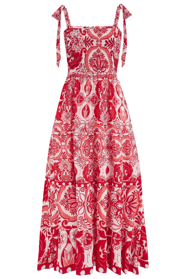 Hallie Tie Strap Tiered Maxi Dress