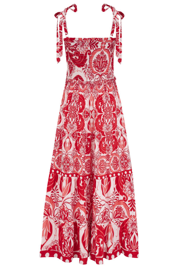Hallie Tie Strap Tiered Maxi Dress