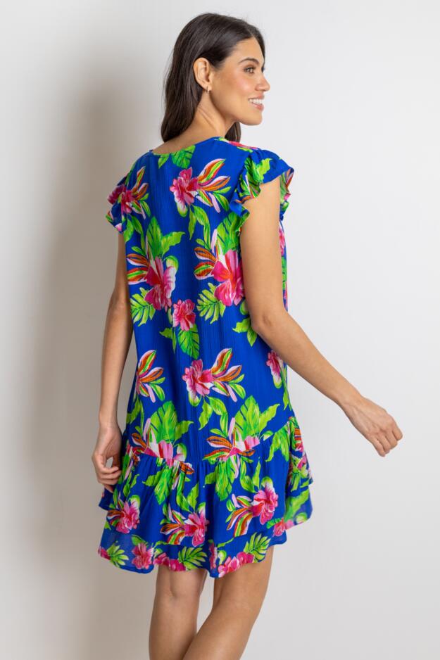 Gracie Crinkle Frill Swing Beach Dress
