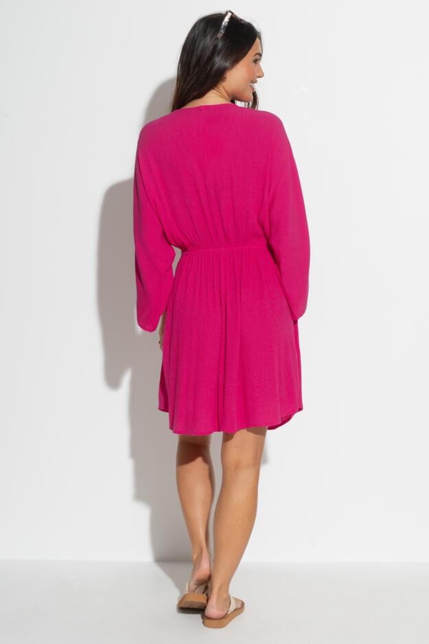 Crinkle O-Ring Woven Beach Kaftan