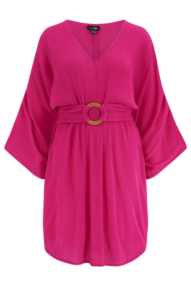 Crinkle O-Ring Woven Beach Kaftan