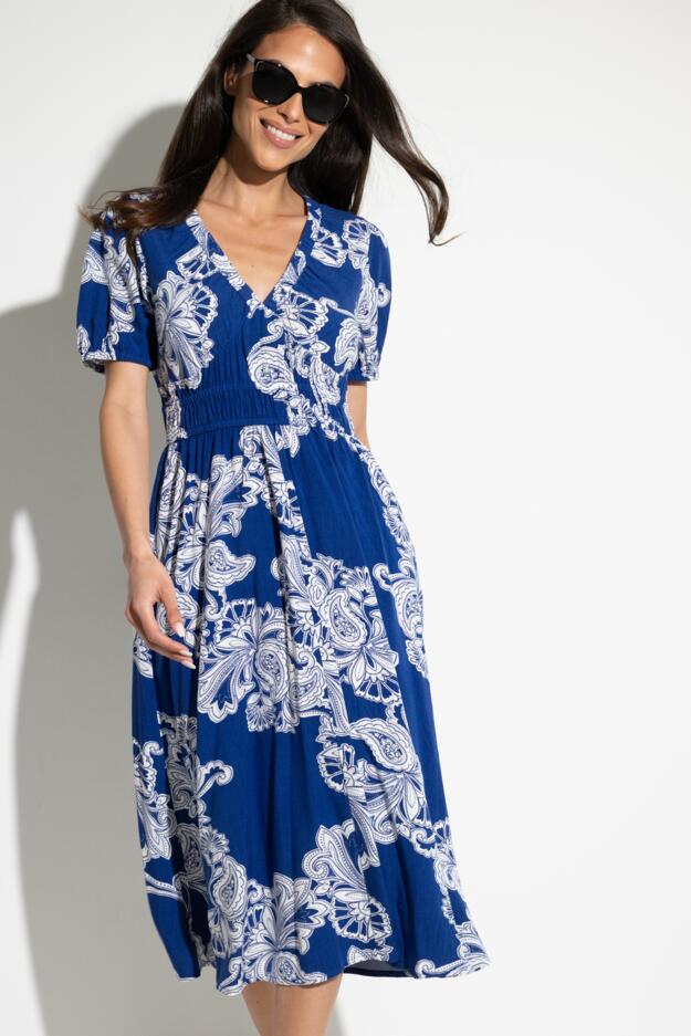 Danielle Elasticated Chanel Tiered Midi Dress