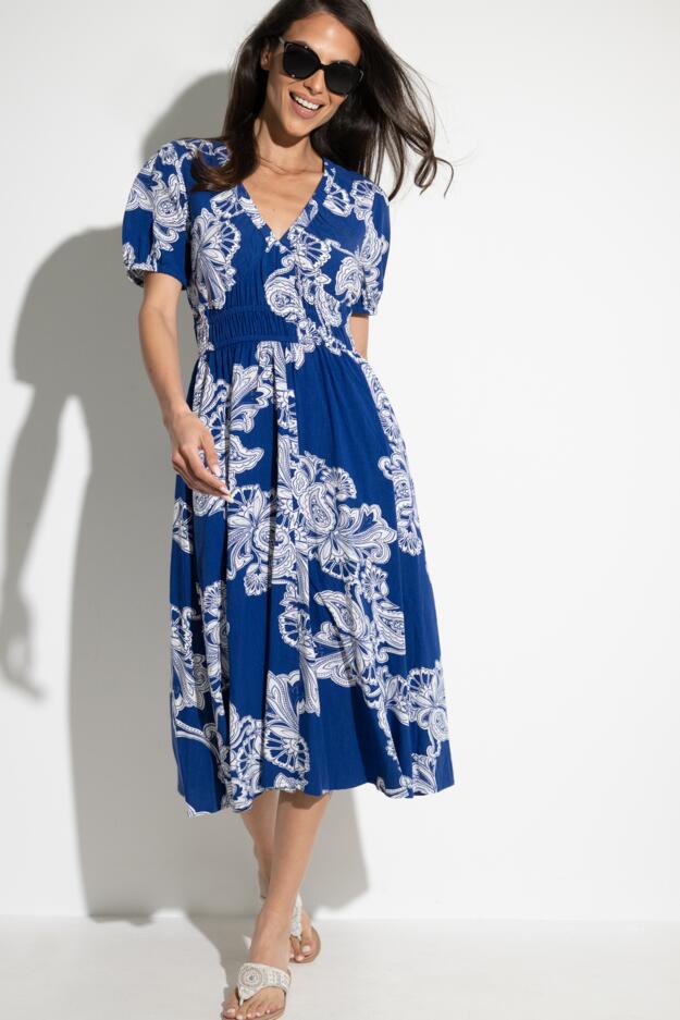 Danielle Elasticated Chanel Tiered Midi Dress