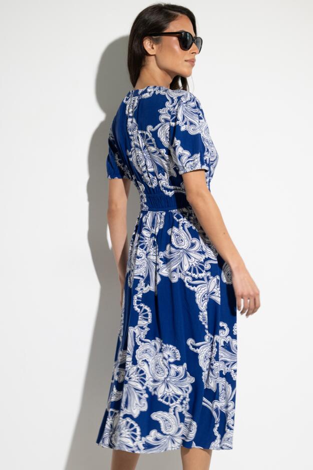 Danielle Elasticated Chanel Tiered Midi Dress