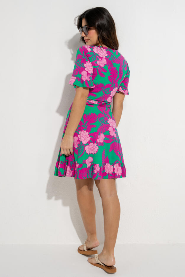 Birdie Stretch Viscose Jersey Wrap Front Dress