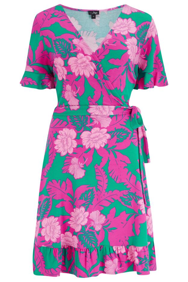 Birdie Stretch Viscose Jersey Wrap Front Dress