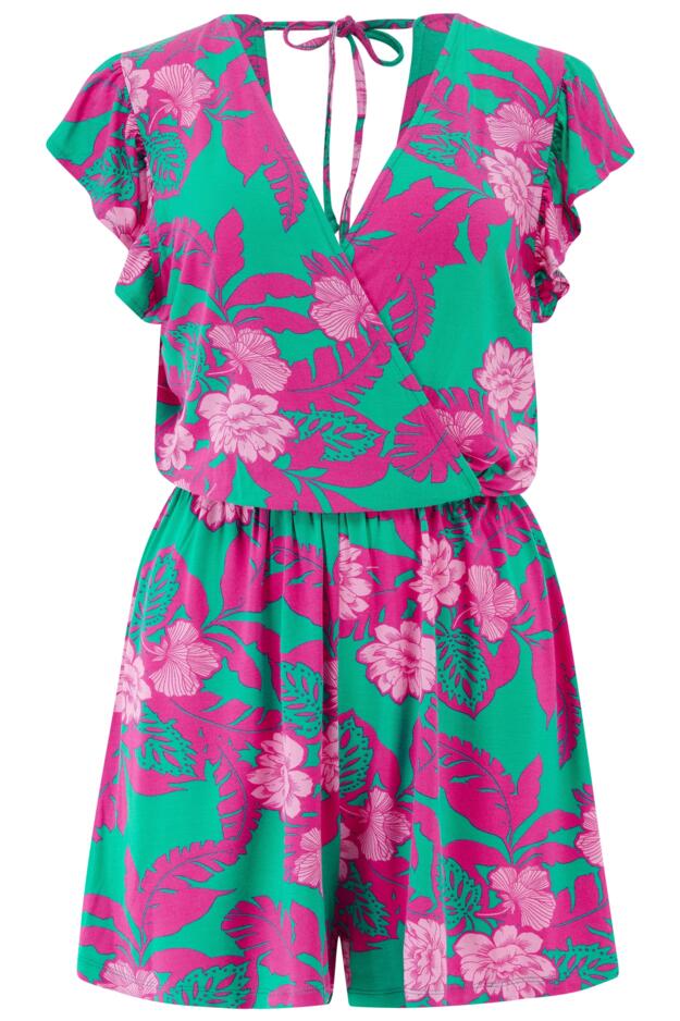 Amelia Frill Stretch Jersey Beach Playsuit