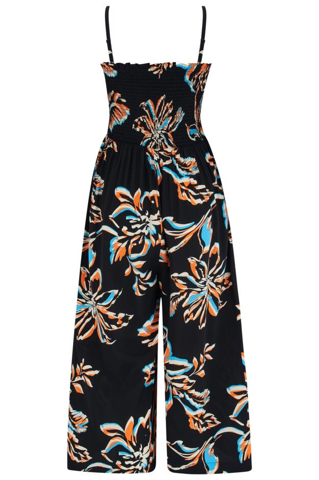Anna Strapless Shirred Bodice Crop Leg Beach Jumpsuit