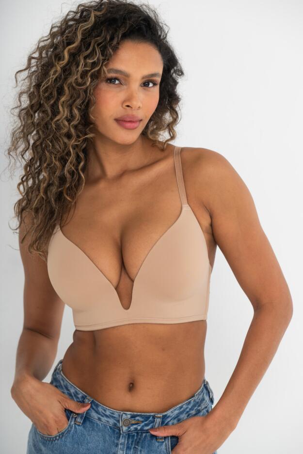 Definitions U Wire Plunge Low Back Push-Up Bra