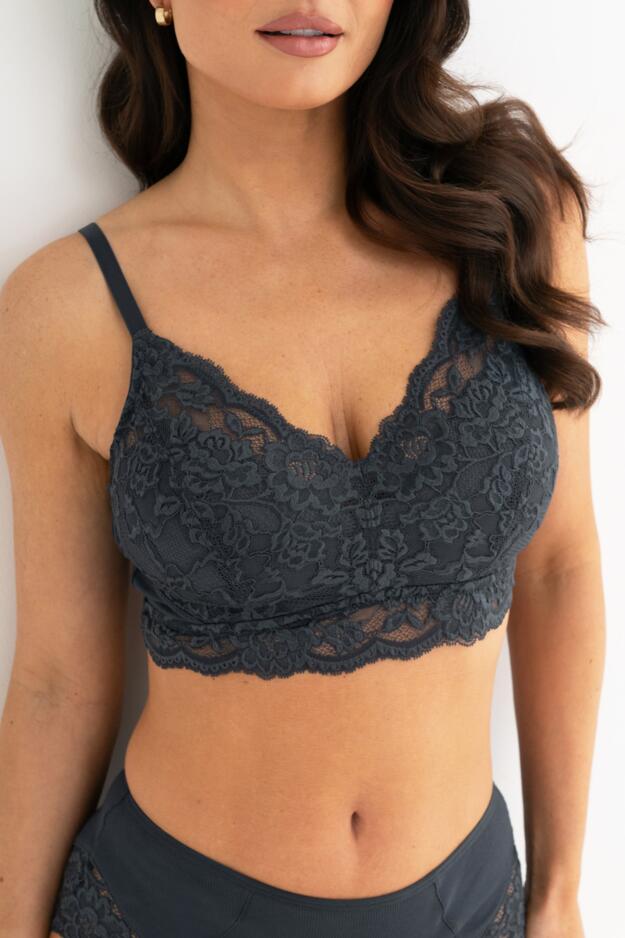 Love To Lounge Lace and Modal Rib Non-Wired Bra B-G
