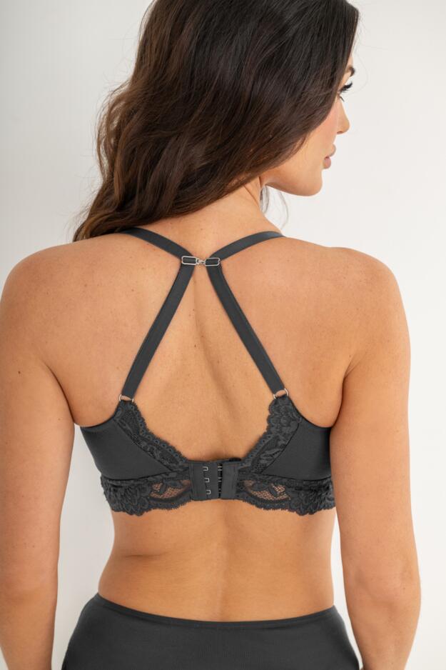 Love To Lounge Lace and Modal Rib Non-Wired Bra B-G