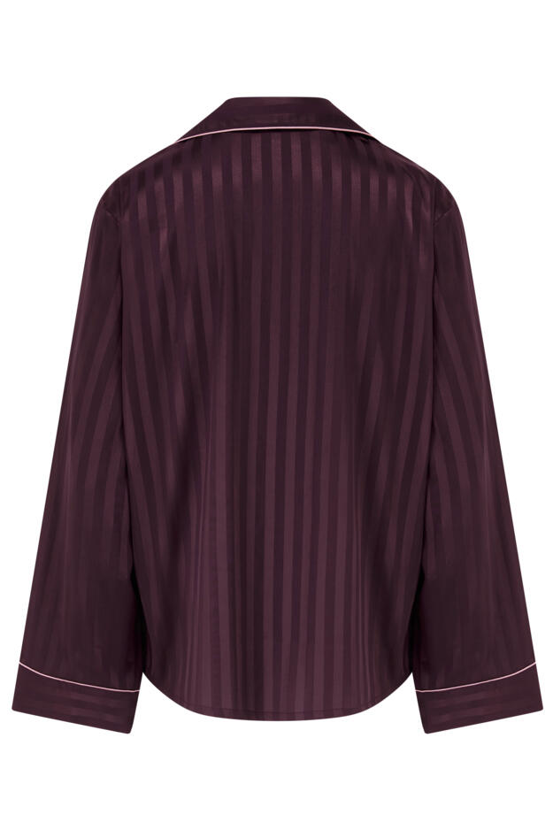 Satin Shadow Stripe Revere Collar Pyjama Set