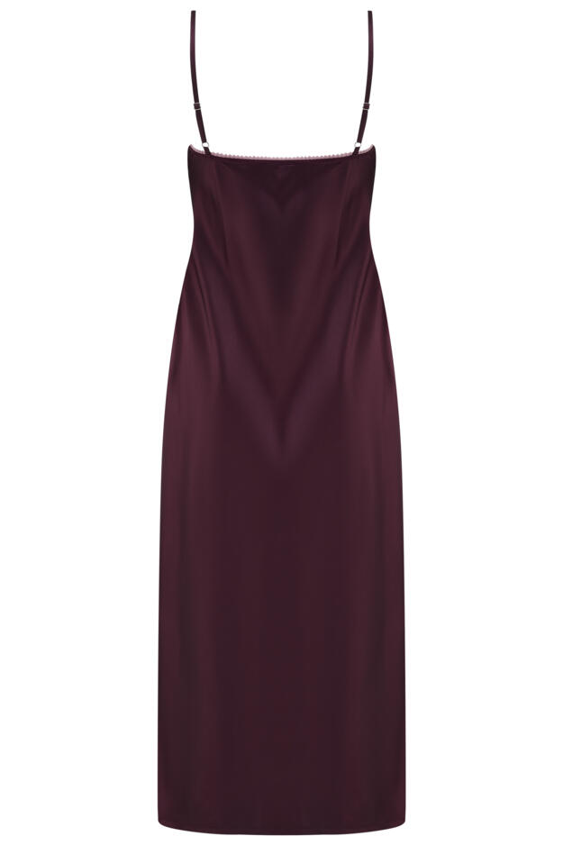 Dusk Satin and Lace Midi Chemise