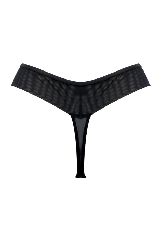 Rhea Luxe Embroidered Mesh Back Thong