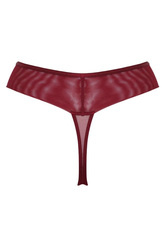 Rhea Luxe Embroidered Mesh Back Thong