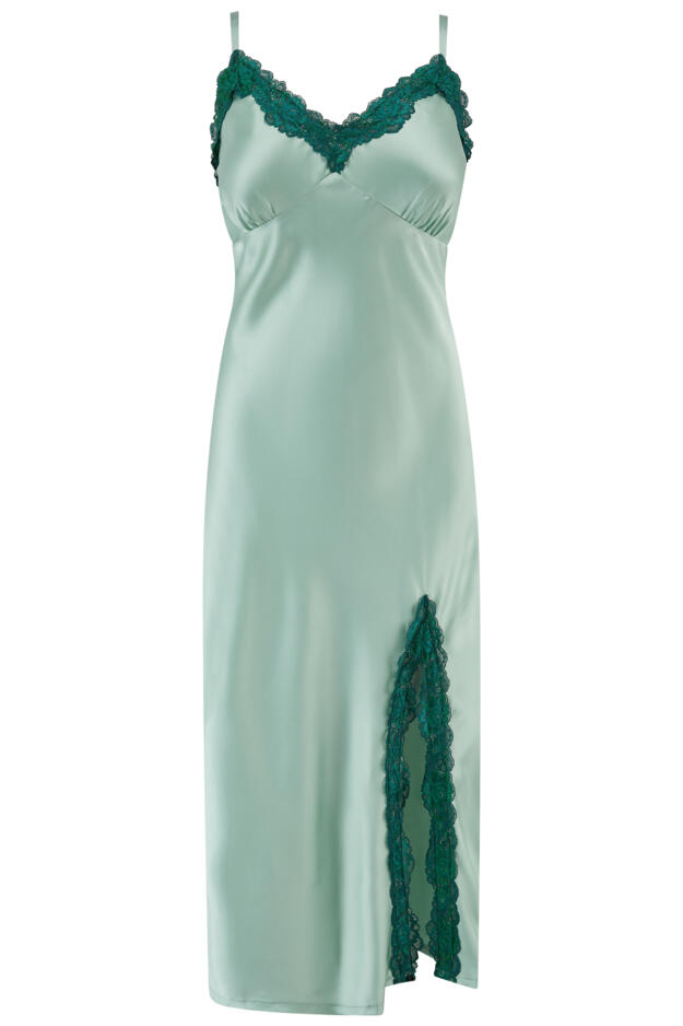 Dusk Satin and Lace Midi Chemise