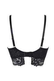 Bling It On Padded Plunge Longline Bra in Black | Pour Moi Clothing